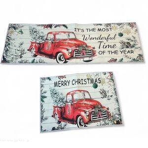 Christmas Truck Themed Kitchen Mats